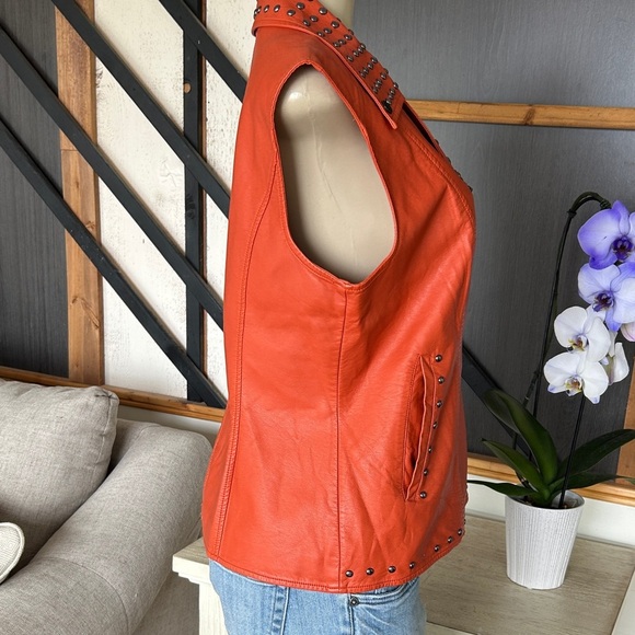 V Cristina Orange Studded Vest - Picture 7 of 9